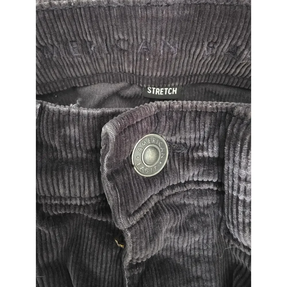 American Eagle High Rise Corduroy Legging Bottoms 2 Long Womens Black‎